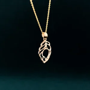مدال طلا دخترانه طرح برگ